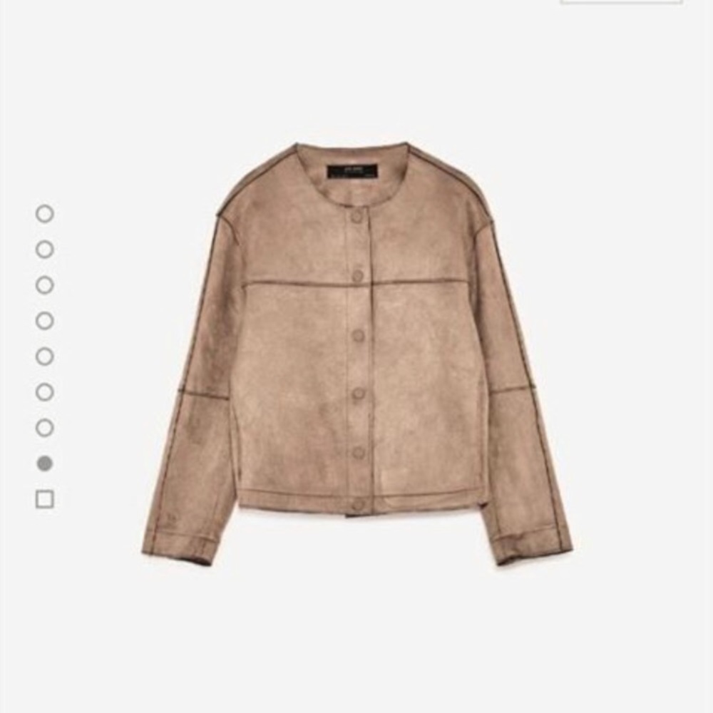 Zara faux suede jacket with buttons